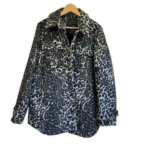 All saints black white leopard Jessa Shacket jacket - Picture 3 of 10